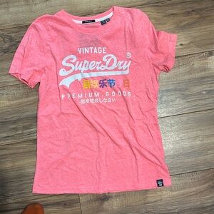 NWOT. Woman’s size 6 SuperDry pink T-shirt.